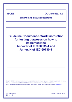 Guideline Document &amp; Work Instruction for testing purposes on how to