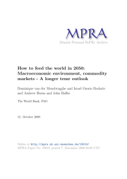 How to feed the world in 2050: Macroeconomic environment, commodity
