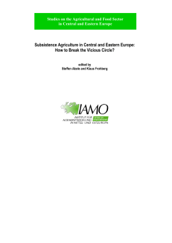 Subsistence Agriculture in Central and Eastern Europe:
