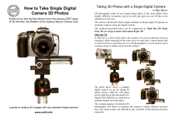 ! How to Take Single Digital Camera 3D Photos
