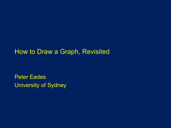 How to Draw a Graph, Revisited Peter Eades University of Sydney