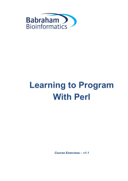 Learning to Program With Perl – v1.1