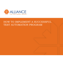 HOW TO IMPLEMENT A SUCCESSFUL TEST AUTOMATION PROGRAM