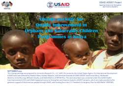 Change package for Quality Improvement in Orphans and Vulnerable Children Programmes in Kenya