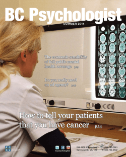 BC Psychologist How to tell your patients that you have cancer