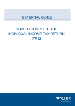 EXTERNAL GUIDE HOW TO COMPLETE THE INDIVIDUAL INCOME TAX RETURN ITR12