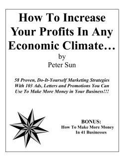 How To Increase Your Profits In Any Economic Climate… by
