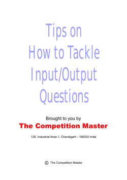 Tips on How to Tackle Input/Output Questions