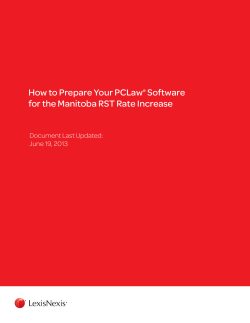 How to Prepare Your PCLaw Software for the Manitoba RST Rate Increase