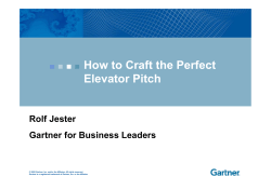 How to Craft the Perfect Elevator Pitch Rolf Jester Gartner for Business Leaders