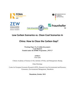 Low Carbon Scenarios vs. Clean Coal Scenarios in