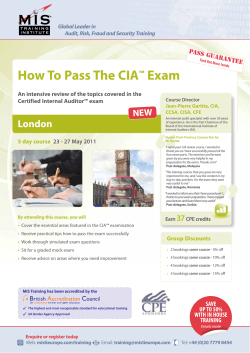 How To Pass The CIA Exam London ™