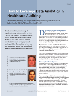 D How to Leverage Data Analytics in Healthcare Auditing
