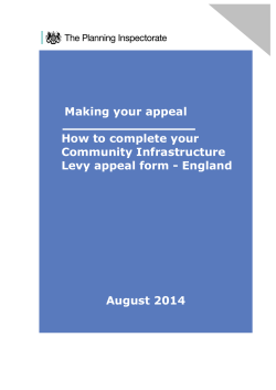 Making your appeal How to complete your Community Infrastructure