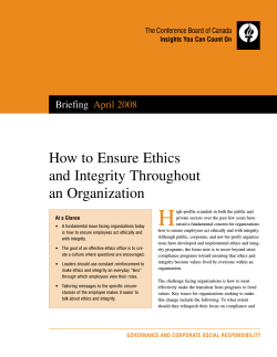 H How to Ensure Ethics and Integrity Throughout an Organization