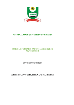 NATIONAL OPEN UNIVERSITY OF NIGERIA SCHOOL OF BUSINESS AND HUMAN RESOURCE MANAGEMENT
