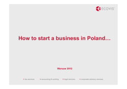 How to start a business in Poland… Warsaw 2012 tax services