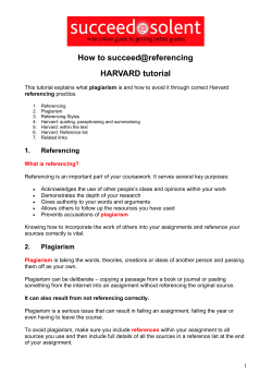 How to succeed@referencing HARVARD tutorial plagiarism