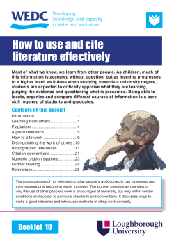 How to use and cite literature effectively