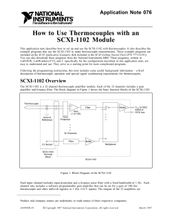 How to Use Thermocouples with an SCXI-1102 Module NATIONAL INSTRUMENTS