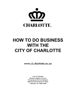 HOW TO DO BUSINESS WITH THE www.ci.charlotte.nc.us