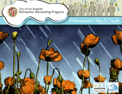 A Homeowner’s “How-To” Guide Rainwater Harvesting Program City of Los Angeles