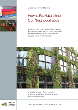 How to Put Nature into Our Neighbourhoods Urban Greening Manual