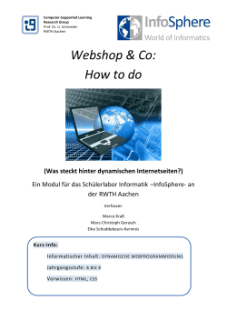 Webshop &amp; Co: How to do  (Was steckt hinter dynamischen Internetseiten?)