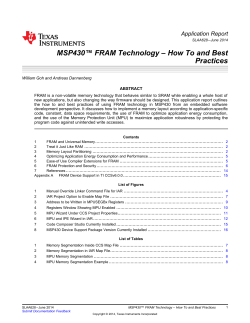 MSP430™ FRAM Technology – How To and Best Practices Application Report