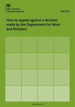 How to appeal against a decision and Pensions SSCS1A