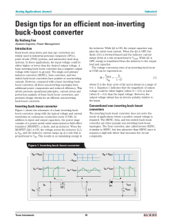 Design tips for an efficient non-inverting buck-boost converter By Haifeng Fan Introduction