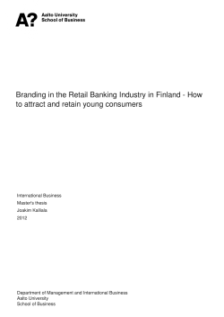 Branding in the Retail Banking Industry in Finland - How