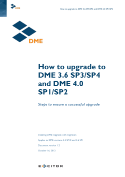 How to upgrade to DME 3.6 SP3/SP4 and DME 4.0 SP1/SP2