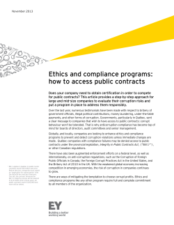Ethics and compliance programs: how to access public contracts