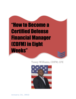 “How to Become a Certified Defense Financial Manager (CDFM) in Eight