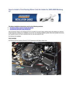 How to Install a Ford Racing 85mm Cold Air Intake... GT 