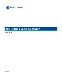 How to Read a Background Report June 2013  FADV0004