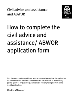 How to complete the civil advice and assistance/ ABWOR application form