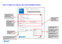 HOW TO COMPLETE A MANUAL CMD (CHEP MOVEMENT DOCKET)
