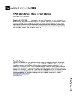 CAD Standards:  How to Get Started Session ID:  CM319-2