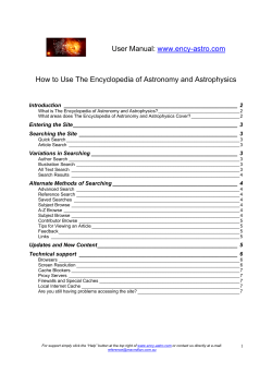 User Manual:  How to Use The Encyclopedia of Astronomy and Astrophysics www.ency-astro.com