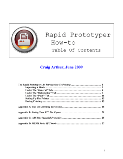 Rapid Prototyper How-to Table Of Contents