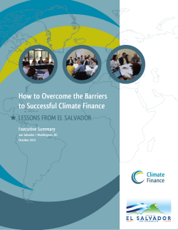 How to Overcome the Barriers to Successful Climate Finance Executive Summary
