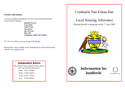 Comhairle Nan Eilean Siar Local Housing Allowance Further information