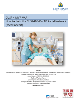 CUSP 4 MVP-VAP How to: Join the CUSP4MVP-VAP Social Network (MedConcert)