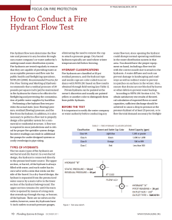 How to Conduct a Fire Hydrant Flow Test FOCUS ON FIRE PROTECTION