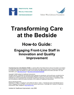 Transforming Care at the Bedside How-to Guide:
