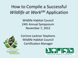 How to Compile a Successful Application Wildlife at Work
