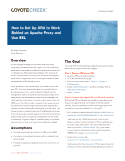 How to Set Up JIRA to Work Use SSL The Goal