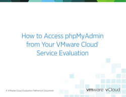 How to Access phpMyAdmin from Your VMware Cloud  Service Evaluation